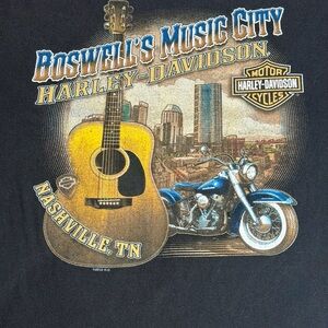 Harley Davidson Mens Large Black T-Shirt Boswells Music City Nashville 2012